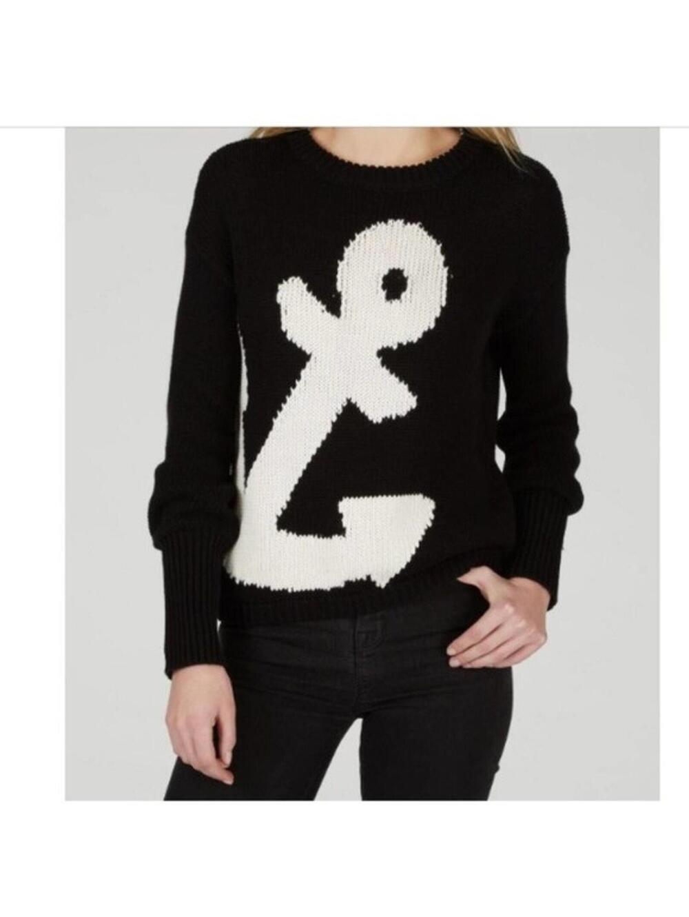 525 COTTON SHAKER ANCHOR INTARSIA SWEATER Small NAUTICAL